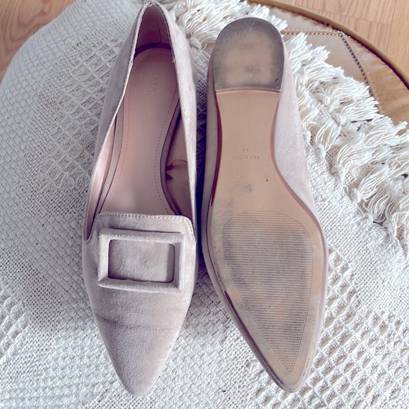 Mango Suede Flats Nude size 9 comfortable women shoes - Picture 8 of 12
